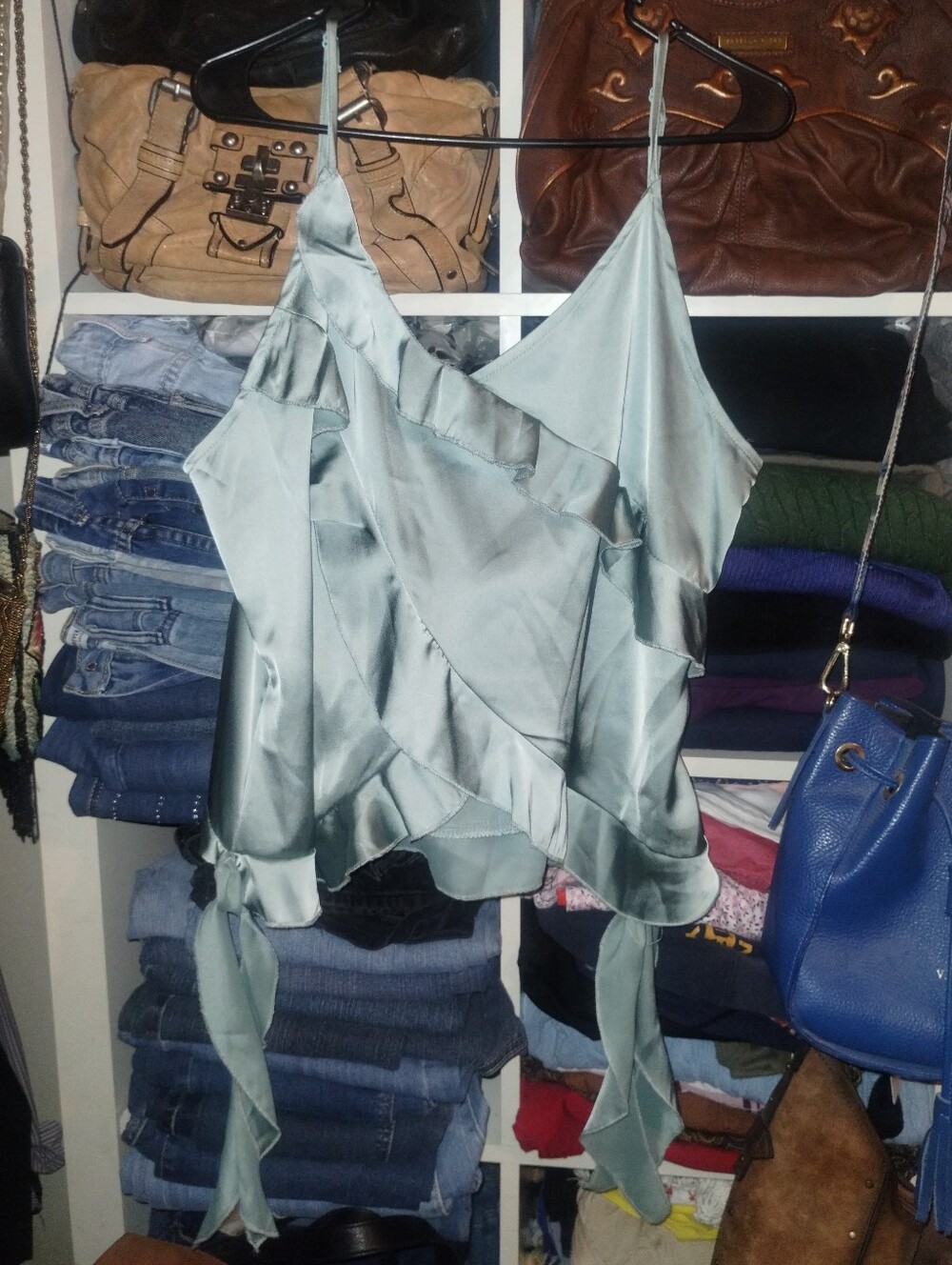 Sage Green Shein XXL Ruffle Crop Top